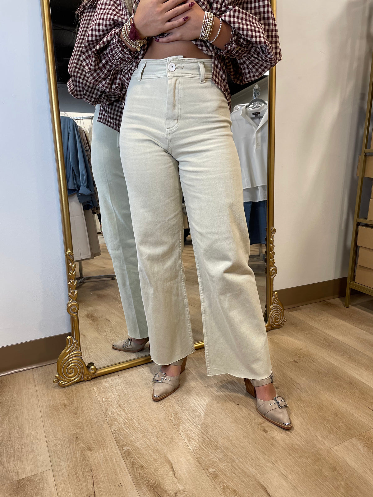 Hug Me Tight Jeans Beige RESTOCK