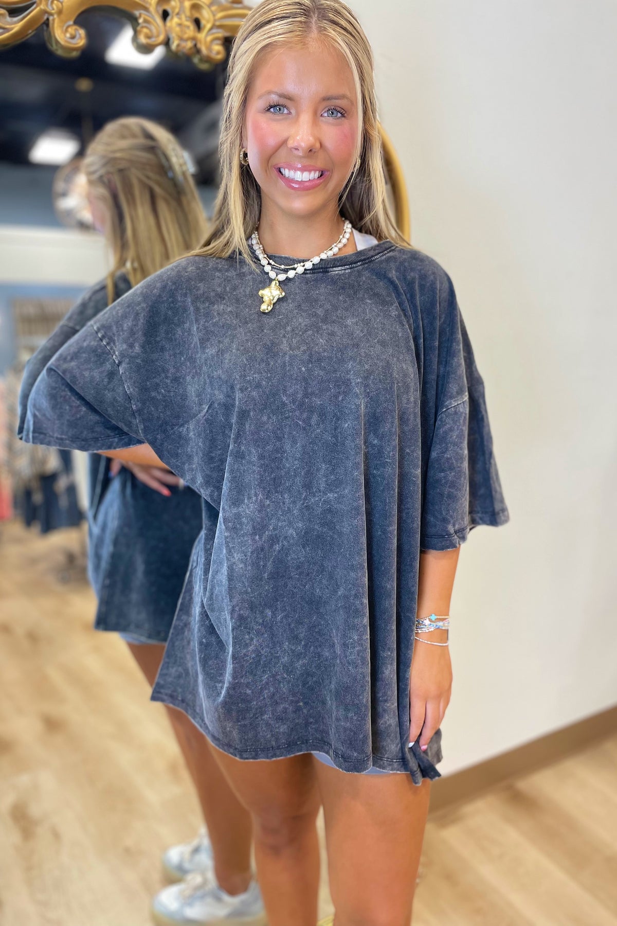 Plus Color Rush Tee Ash Black