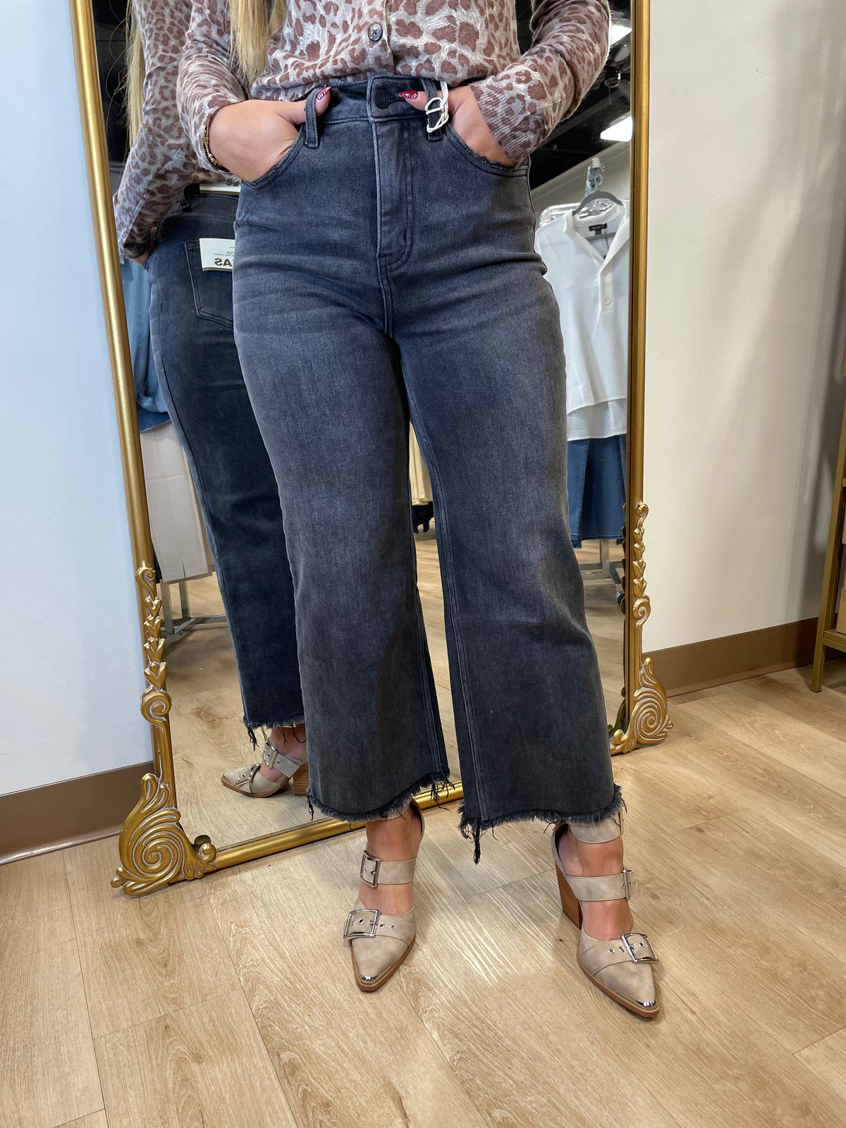 Bayeas High Rise Wide Leg Jeans Black