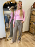 All Time Fav Ribbed Pants Taupe