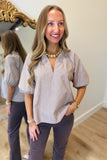 Soft Stripes Blouse Beige