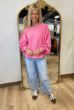 Rowan Raw Edge Textured Top Pink
