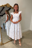 Blossom Belle Smocked Midi Dress Ivory