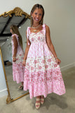 Romantic Remedies Floral Midi Dress Pink RESTOCK