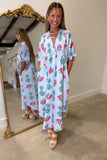 Umgee Petal Poetry Midi Dress Light Blue