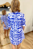 Boho Chic Shirt Dress Printed Periwinkle