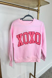 Lulu Mac Pink Sweatshirt XOXO Red Gingham