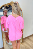 High Voltage Slub Tee Fuchsia