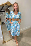 Dear John Lilia Aqua Floral Dress