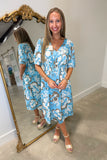 Dear John Lilia Aqua Floral Dress