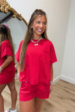 Bare Minimum Pocket Short Set Ruby