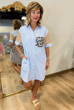 Cobalt Catwalk Leopard Stripe Dress