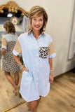 Cobalt Catwalk Leopard Stripe Dress