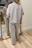 Settle In Ribbed Pant Set Ash Mocha