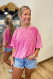 Plus Vivid Basic Washed Tee Ash Pink