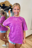 Vivid Basic Washed Tee Lt Plum