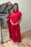Ease Into It Pant Set Red