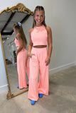 Dillon Mineral Wash Pant Set Coral RESTOCK