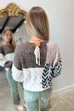 Patchwork Sweater Cream/Brown