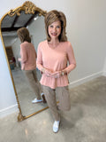 Multiples V Neck Top Pink