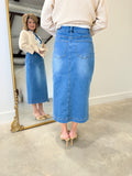 Multiples Long Skirt Denim Indigo