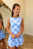 A Line Athletic Dress Blue Plaid