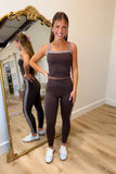 Contrast Block Tank Top Brown