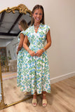Stella Floral Zip Front Dress Blue