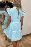 Simple Sunday Contrast Piping Dress Mint