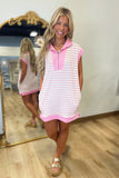 Around Town Stripe Dress Pink