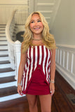 Game Day Glory Front Slit Skort Set Crimson