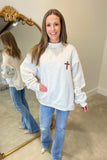 RESTOCK Jesus Saves Reversible Mock Neck Sweatshirt Brown