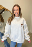 RESTOCK Jesus Saves Reversible Mock Neck Sweatshirt Brown