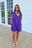Stella Front Zip Romper Purple