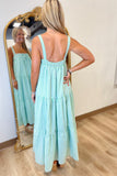 Sweet & Striped Maxi Dress Blue/ Green