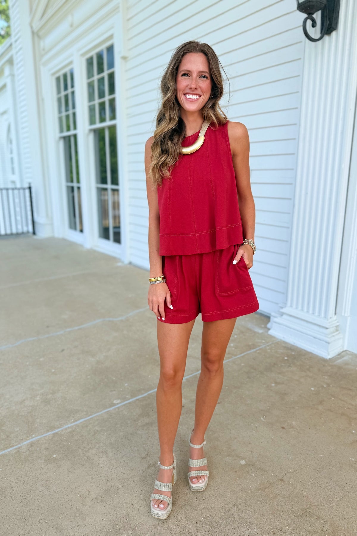 Extra Point Relaxed Short Set Crimson