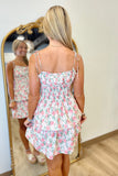 Fall Floral Smocked Mini Dress