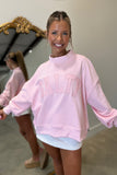 SALTY Mock Neck Sweatshirt Pink