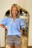 Chambray Dreams Puff Sleeve Top