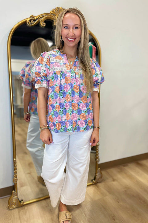 Floral Dreams Top Blue