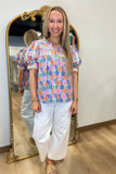Floral Dreams Top Blue
