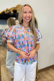 Floral Dreams Top Blue