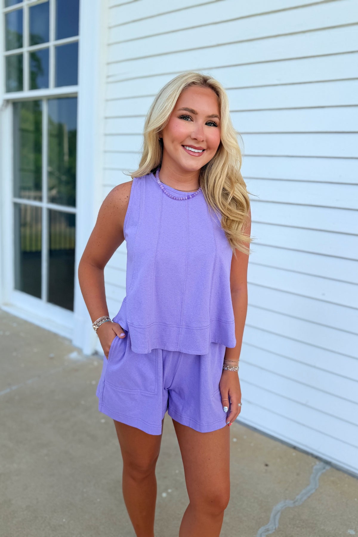 Extra Point Relaxed Short Set Purple