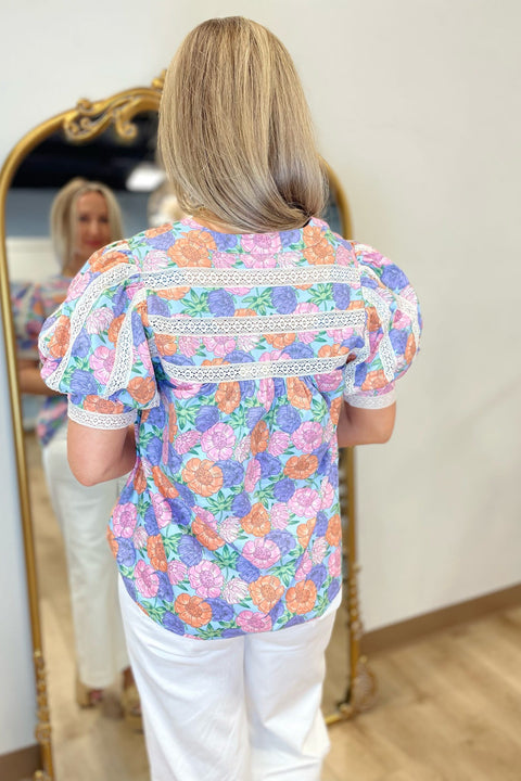 Floral Dreams Top Blue