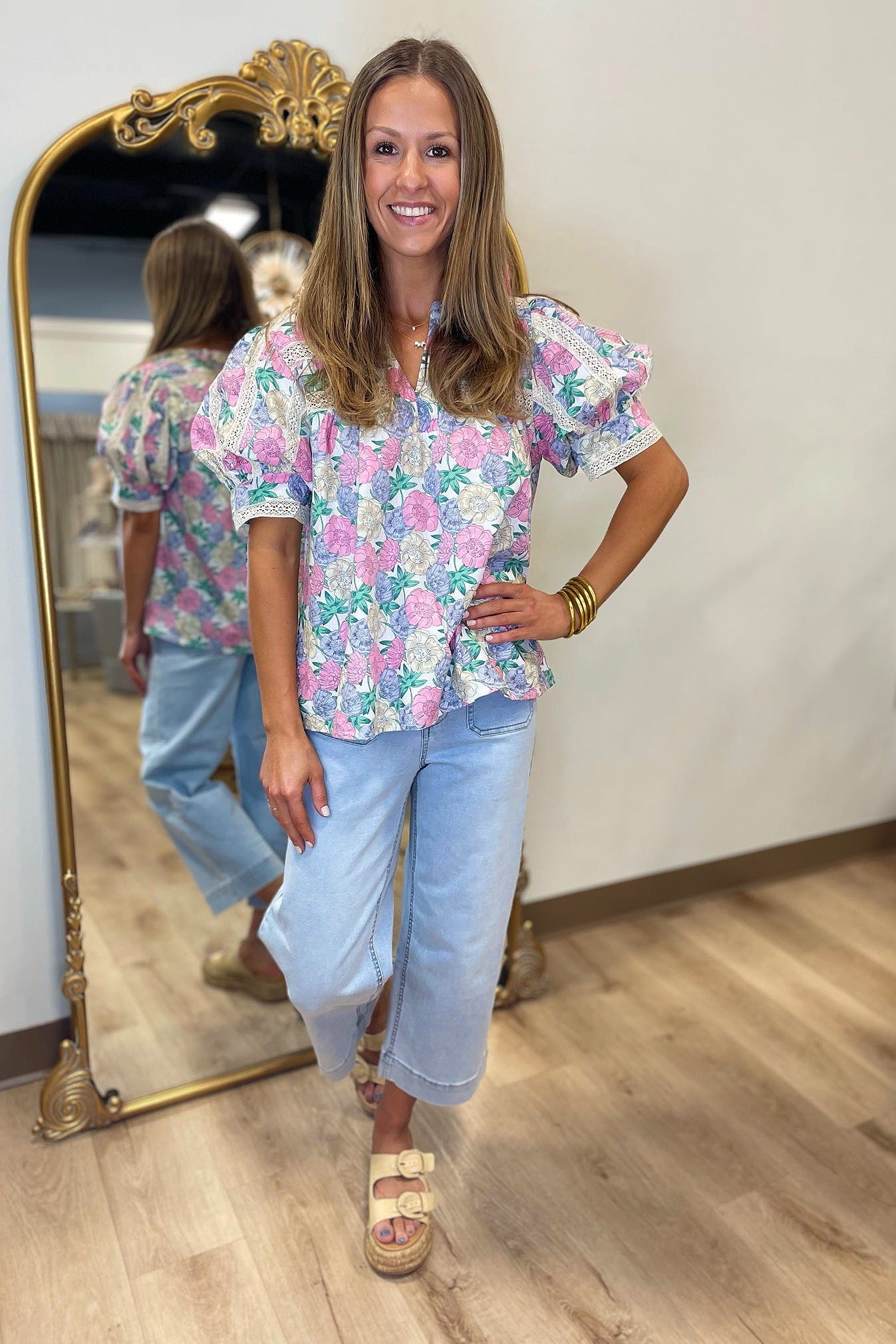 Floral Dreams Top Ivory