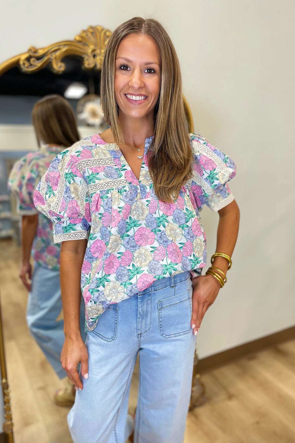 Floral Dreams Top Ivory