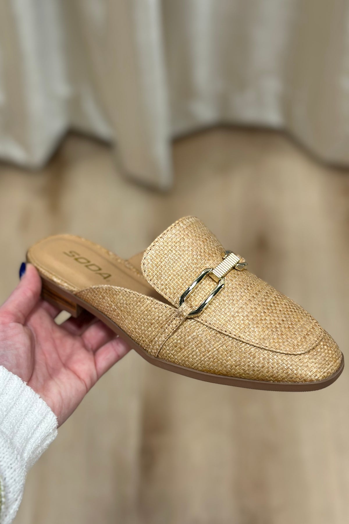Eleanor Slip On Mule Raffia
