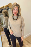 Always Together Off the Shoulder Top Truffle