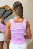 Daily Form Reversible Ribbed Tank Mauve