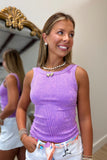 Daily Form Reversible Ribbed Tank B Violet